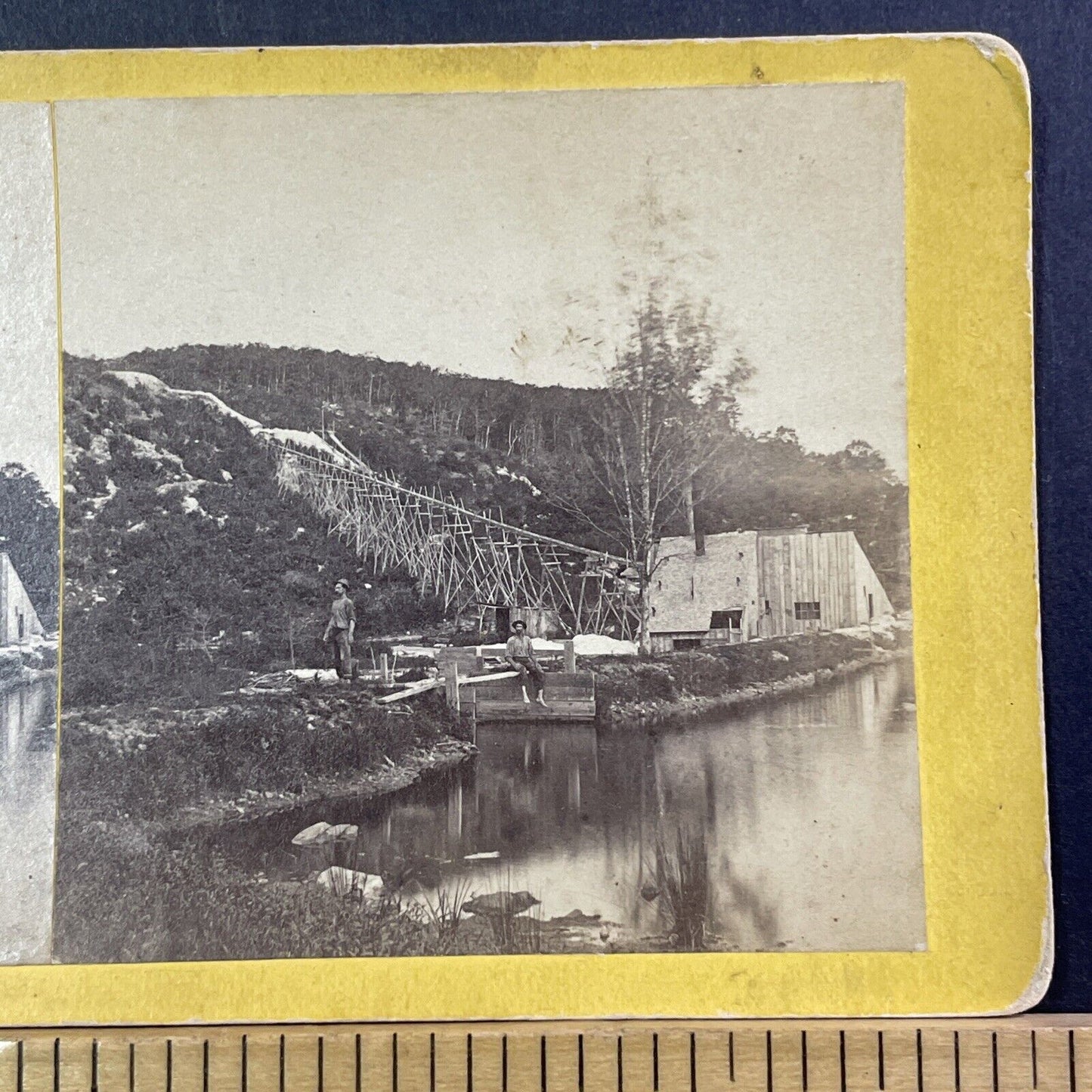 California Gold Rush Hydraulic Mining Stereoview Sierra Nevadas? Antique c1863