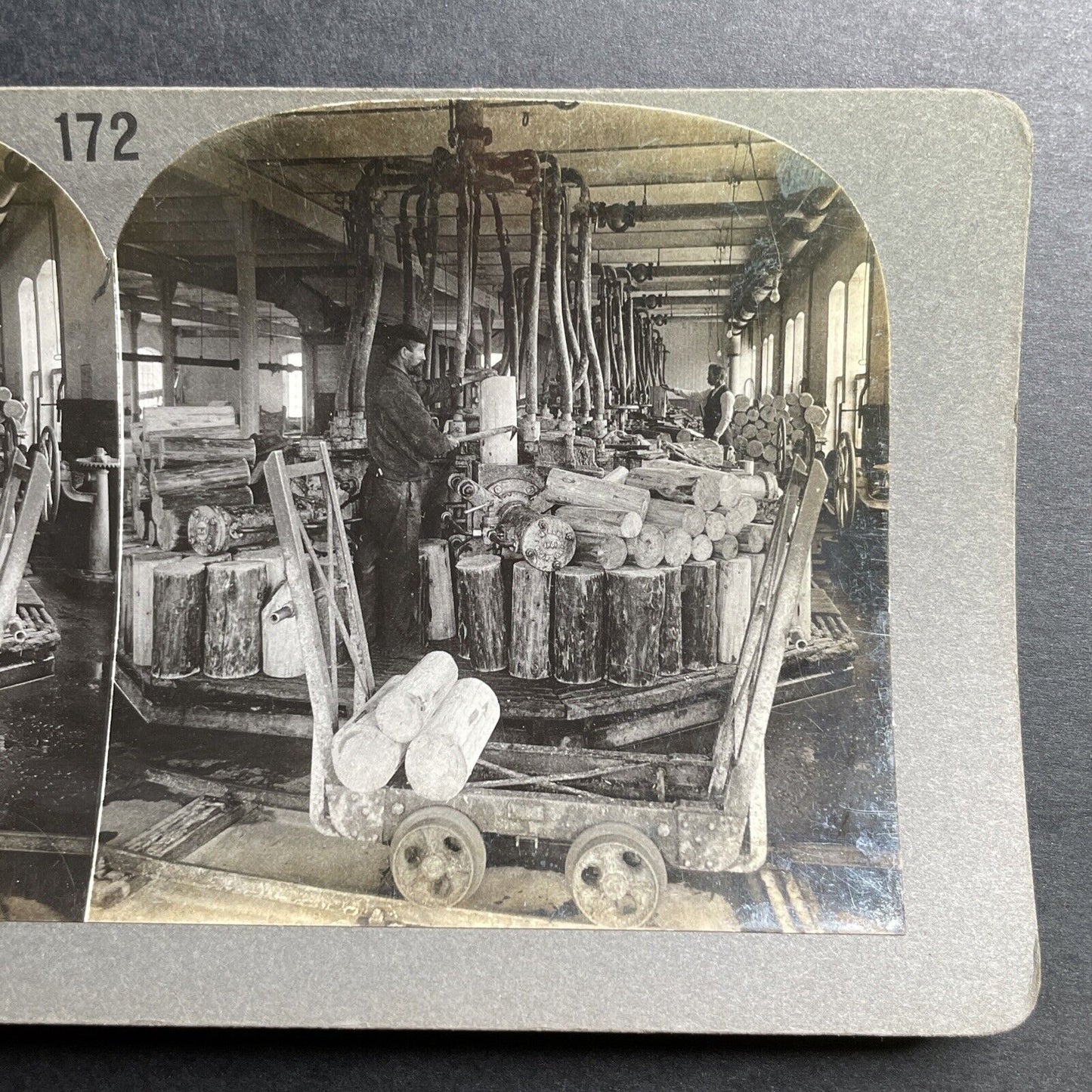 Antique 1906 Lumber Mill Concord New Hampshire Stereoview Photo Card P1524