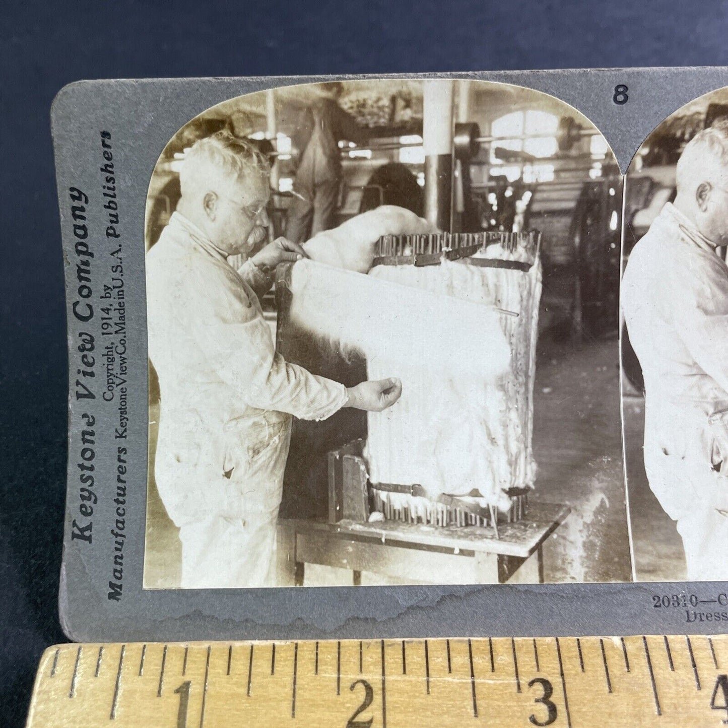 Antique 1914 Cheney Silk Mill Manchester Connecticut Stereoview Photo Card P2204