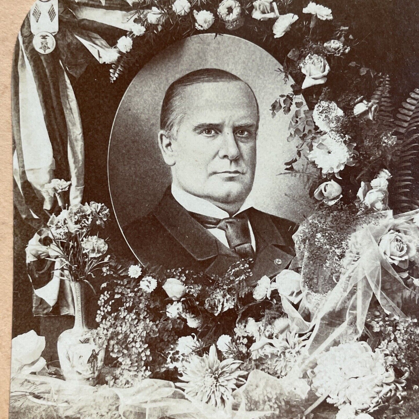 Antique 1901 President McKinley Funeral Picture Stereoview Photo Card P3544