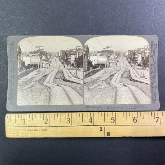 Union Street Damage Stereoview San Francisco Earthquake Antique c1906 Y530