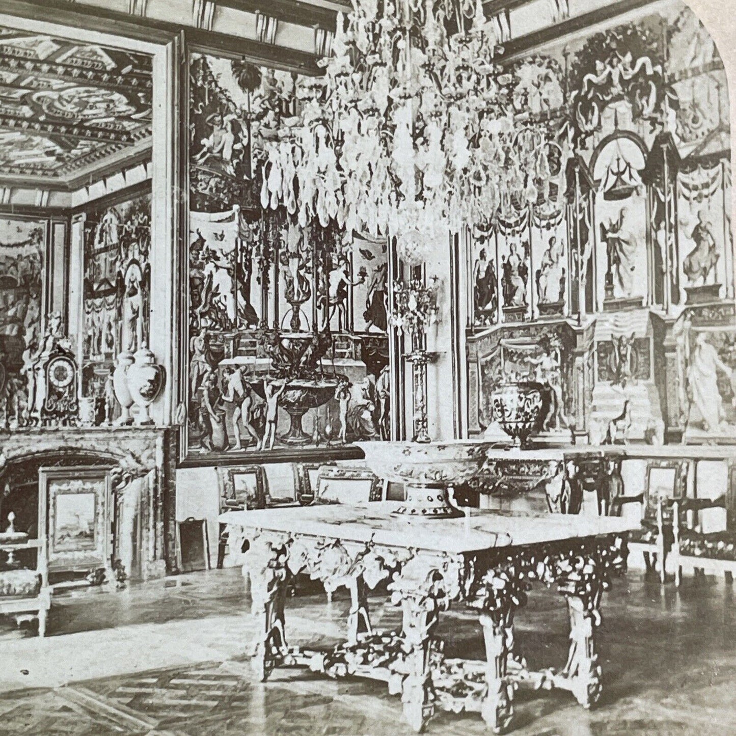 Pope Pius VII Room Fontainebleau Palace Stereoview France Antique c1879 X4163