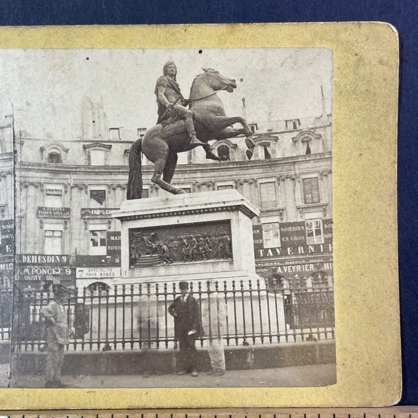 Two Ghosts At Place Des Victoires Paris Stereoview Antique c1872 X2570