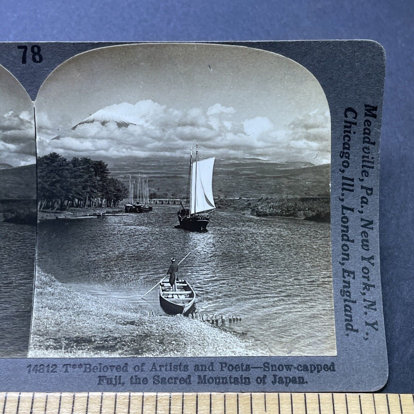 Antique 1910s Japanese Fisherman On Sea Japan Stereoview Photo Card P2753