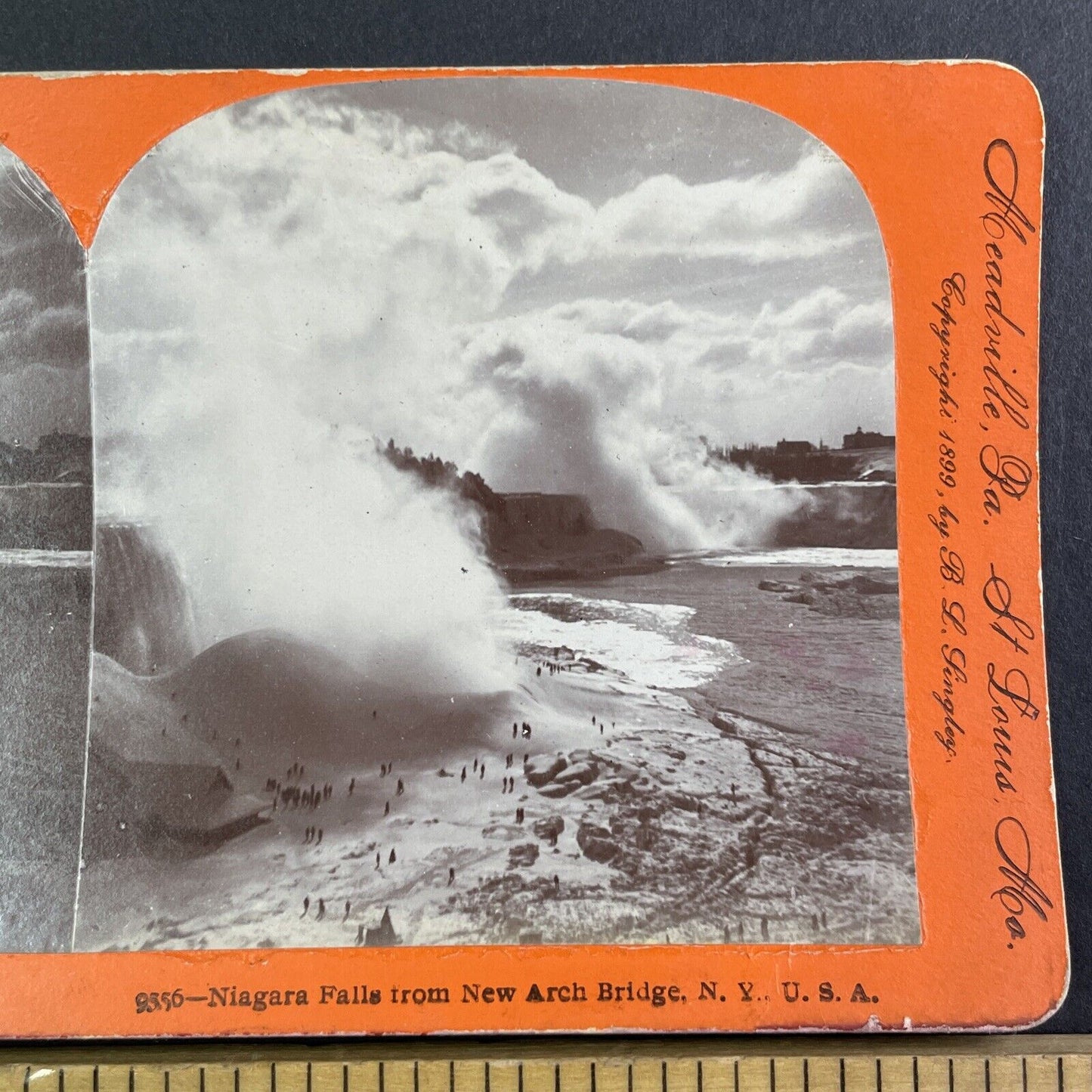 Niagara Falls Frozen Mist New York Ontario Stereoview Antique c1899 Y1445