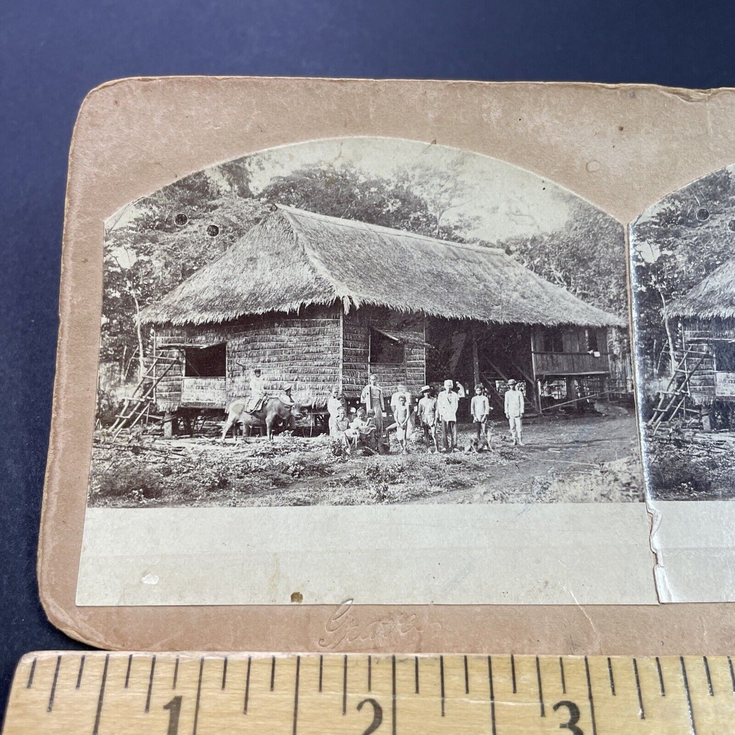 Antique 1860s Uncontacted Tribes In The Philippines Stereoview Photo Card P3847