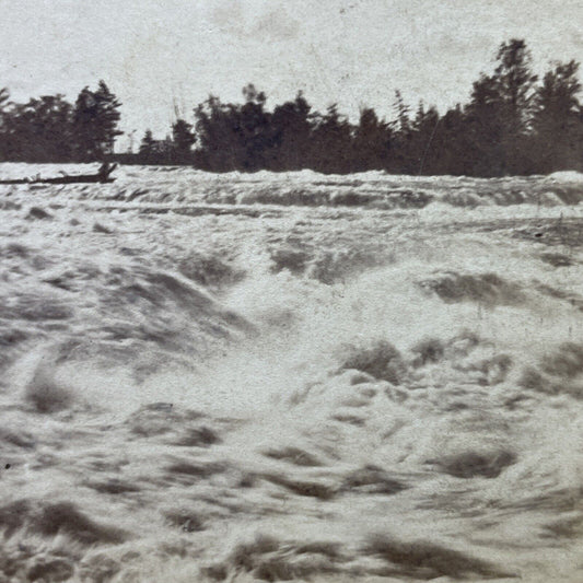 Antique 1870s Upper Niagara Falls River Rapids NY Stereoview Photo Card P2524