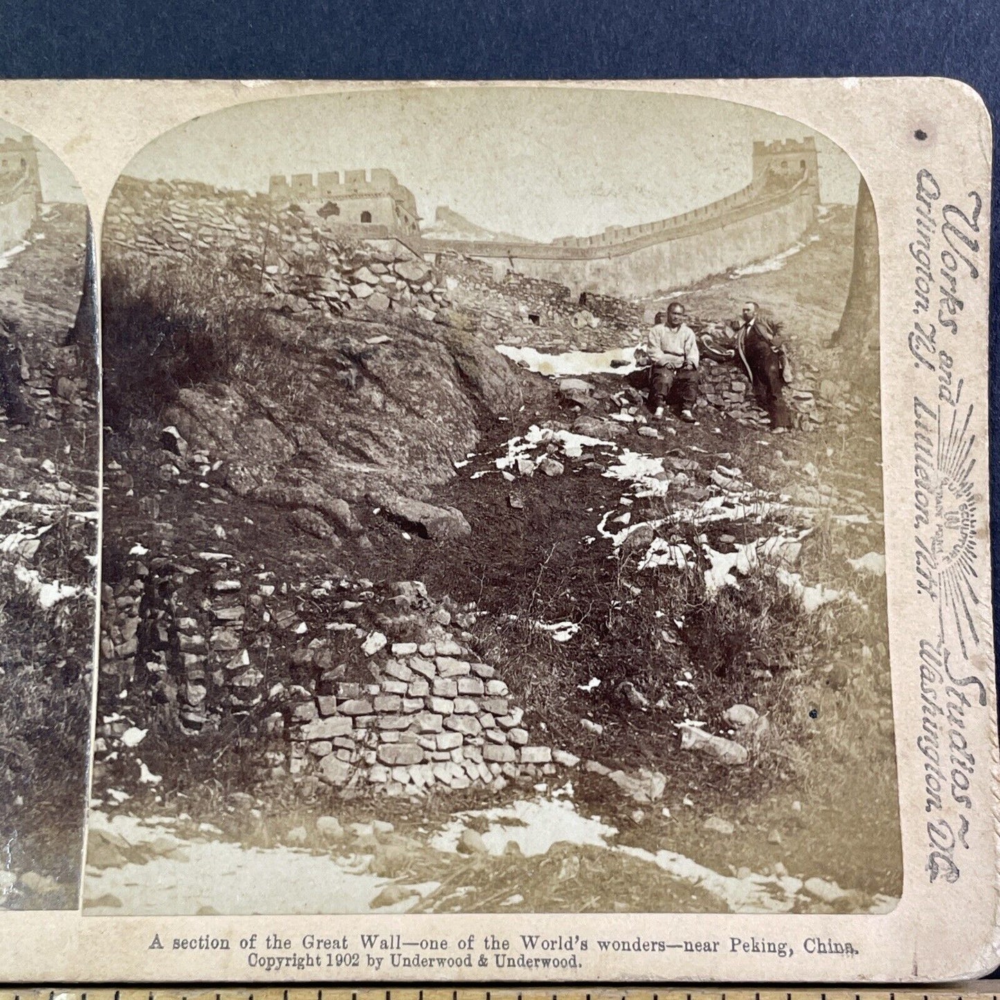 The Great Wall Of China Near Beijing Stereoview Underwood Antique c1902 X3105