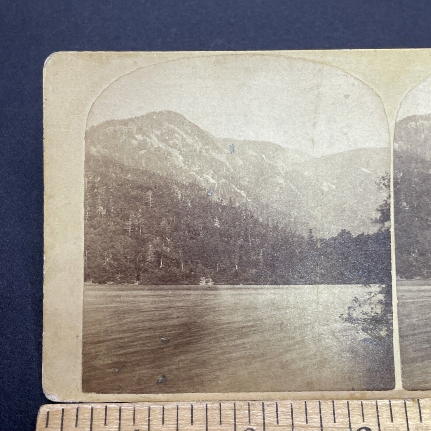 Antique 1870s Echo Lake Conway New Hampshire Stereoview Photo Card V1701