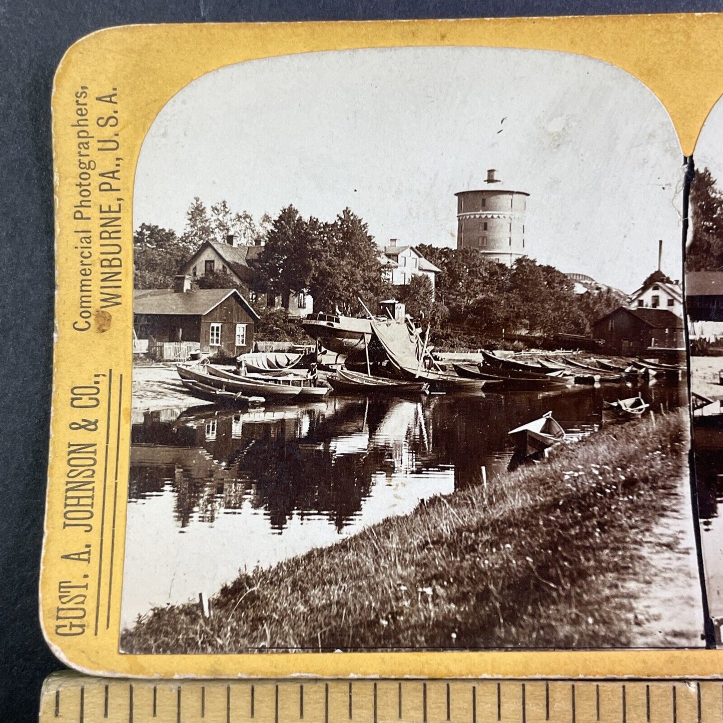 Sentry Tower Karlstad Sweden Stereoview Gustave A. Johnson Antique c1875 X3298