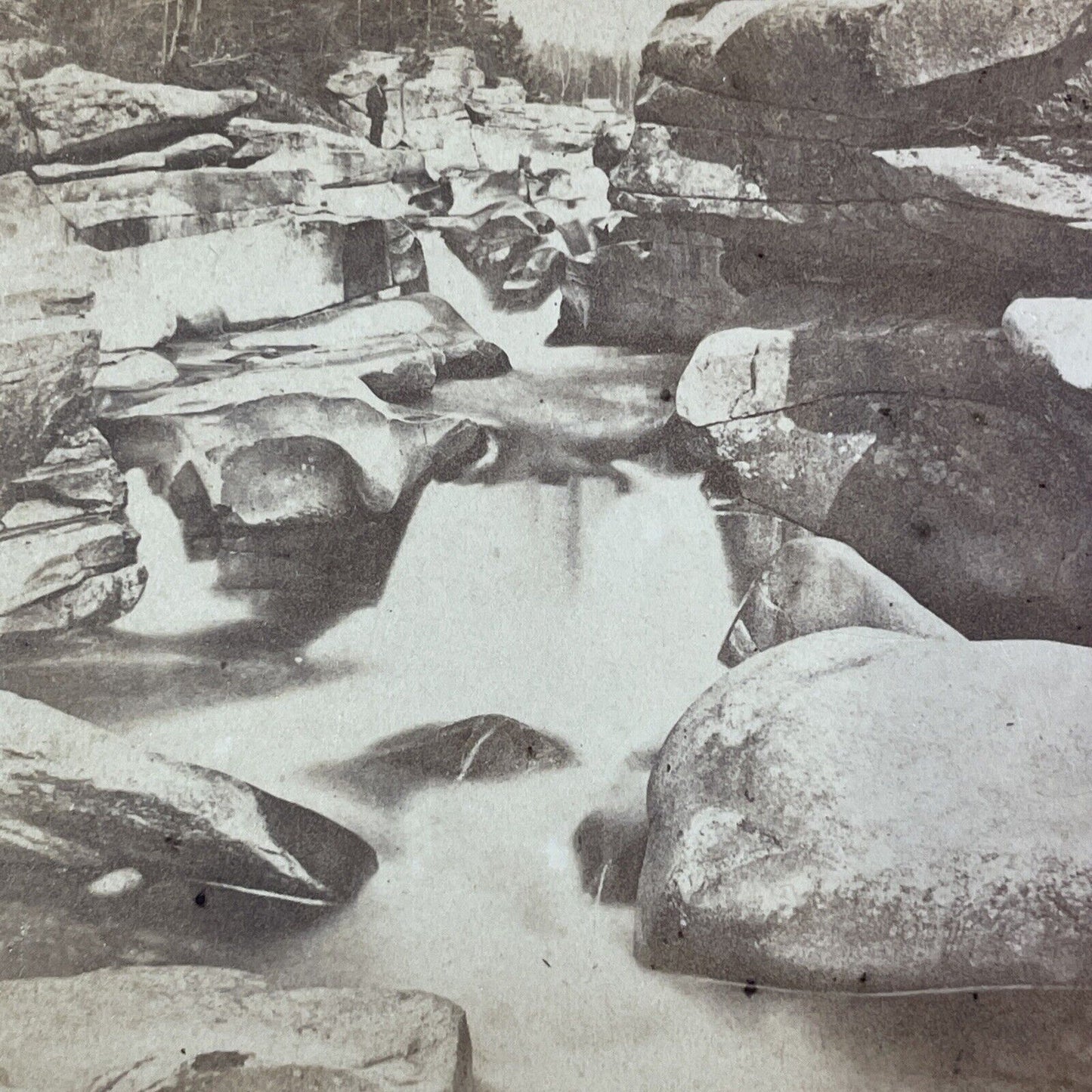 Upper Ammonoosuc Falls Stereoview New Hampshire Charles Bierstadt c1870s Y953