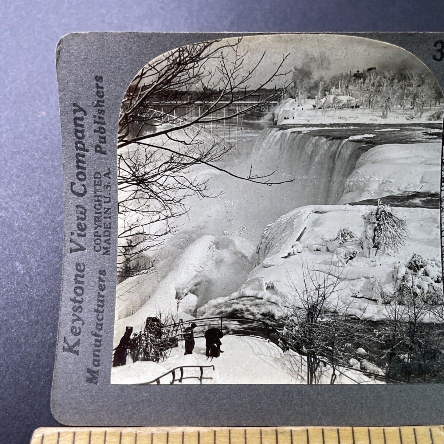 Antique 1910s Great Blizzard Of 1899 Niagara Falls Stereoview Photo Card P3284