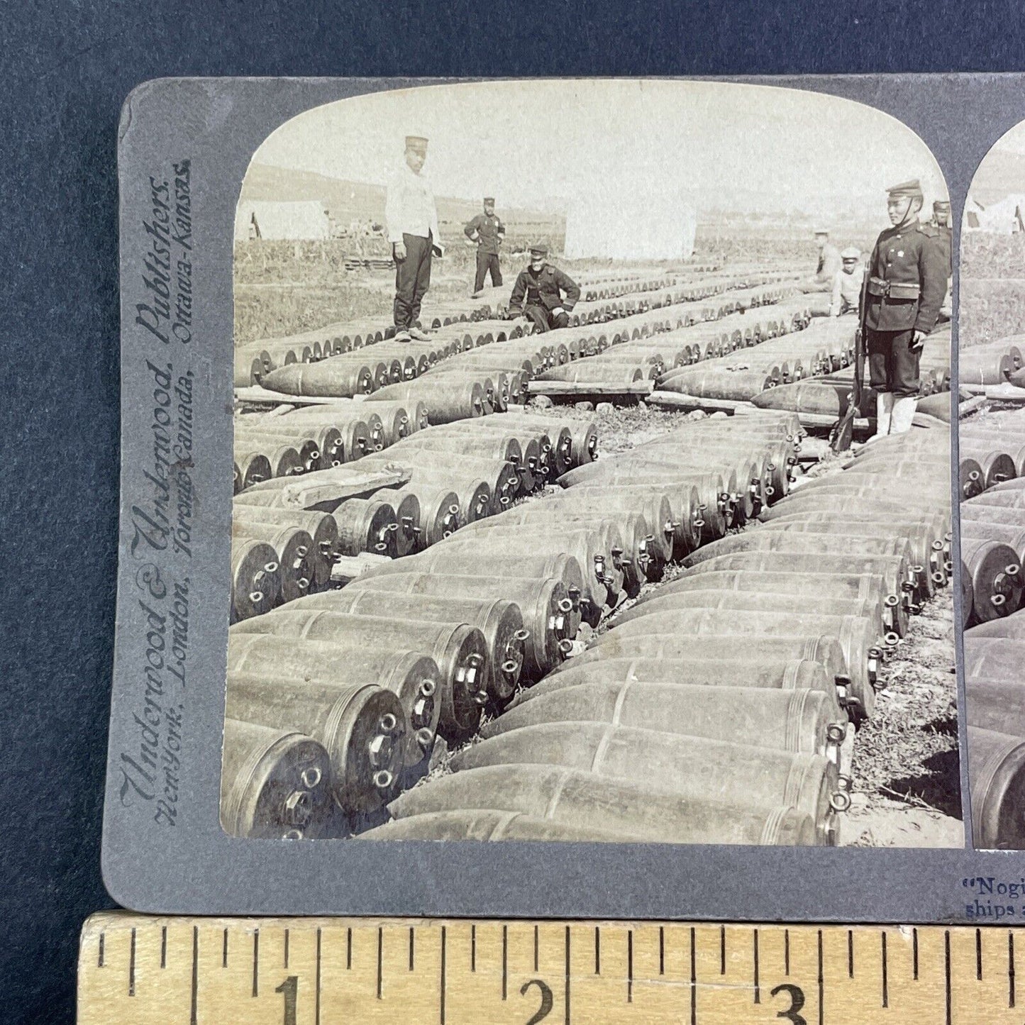 Japanese Artillery Shells Stereoview Russo-Sino War Antique c1905 X3881