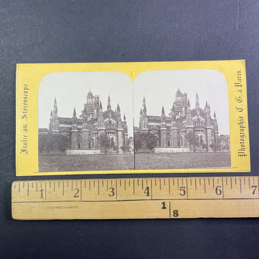 Certosa di Pavia Monastery Stereoview Charles Gaudin Antique c1865 X3239