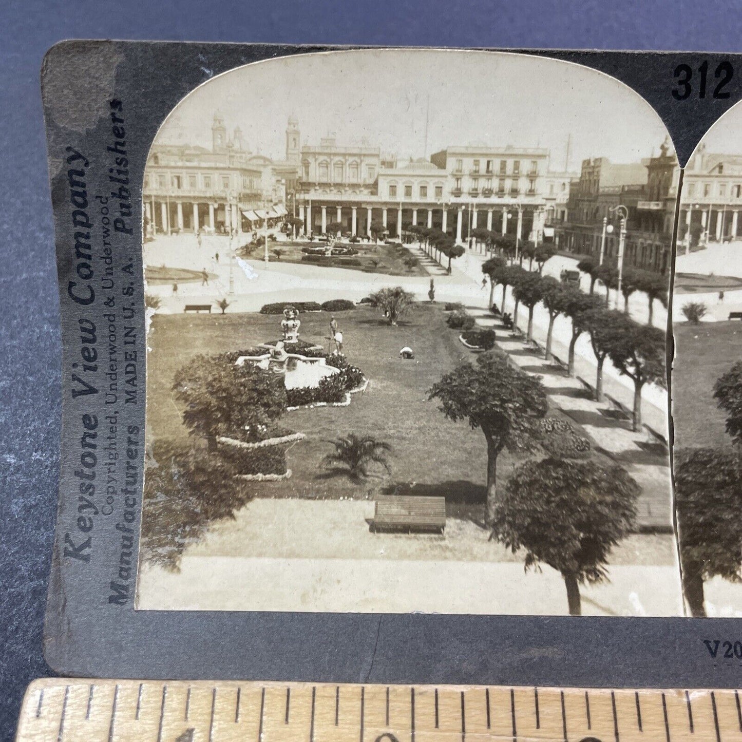 Antique 1910s Montevideo Uruguay City Center Stereoview Photo Card V3321