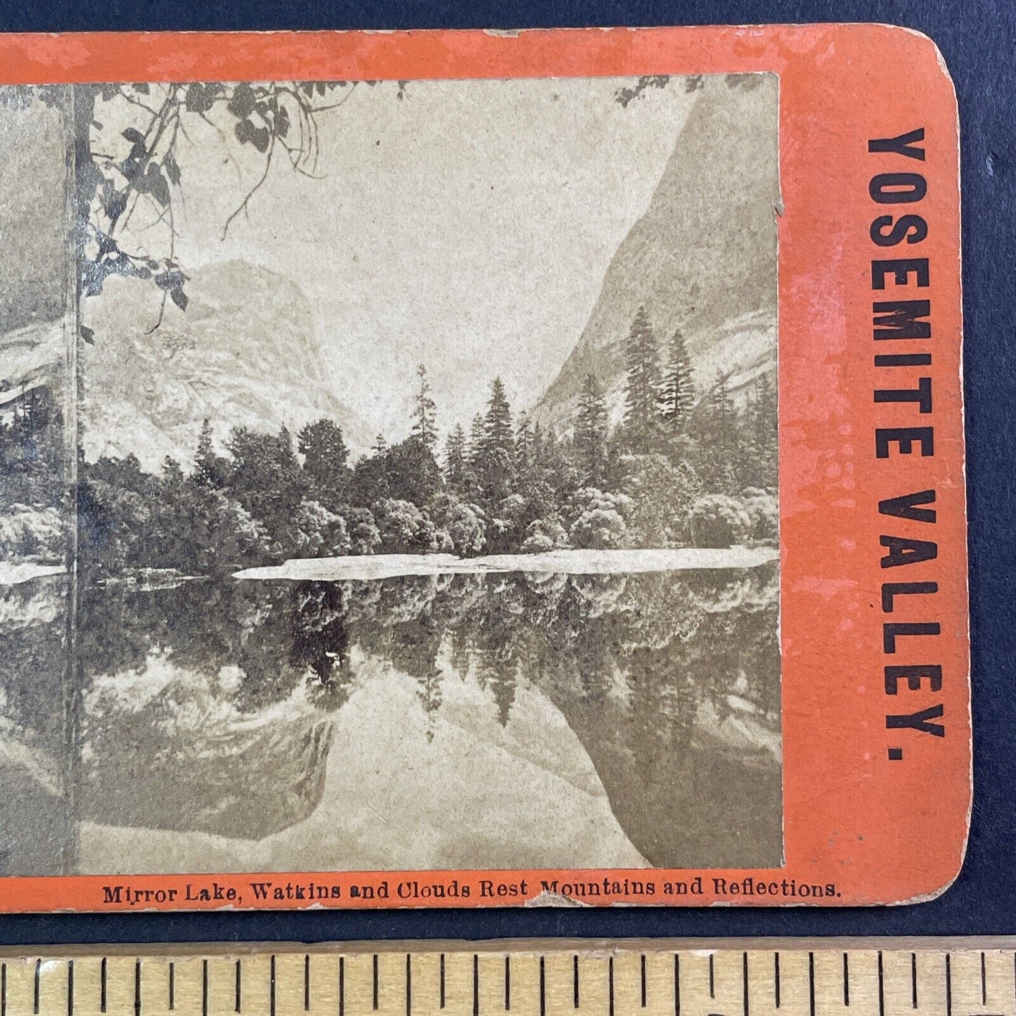 Mirror Lake Yosemite Valley Stereoview Thomas C. Roche Antique c1870 X3724