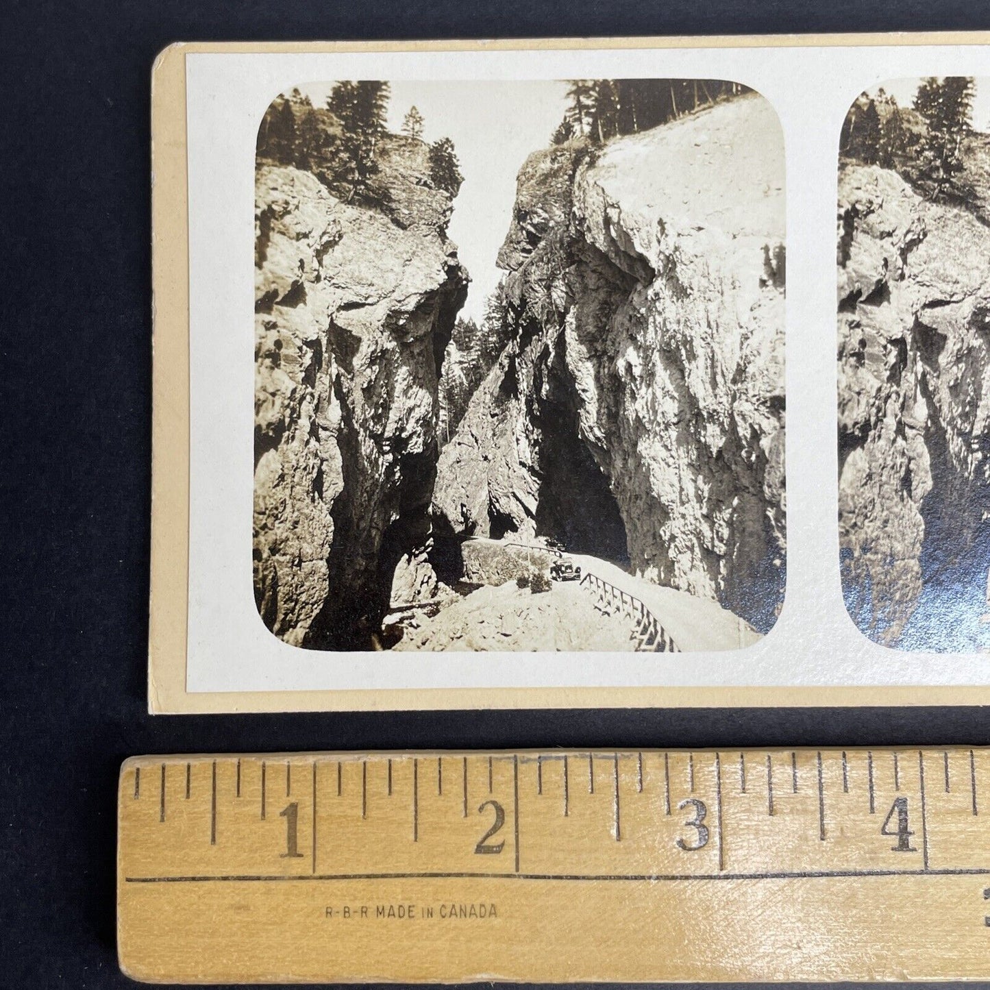 Antique 1918 Sinclair Canyon Radium Hot Springs B.C. Stereoview Photo Card PC870