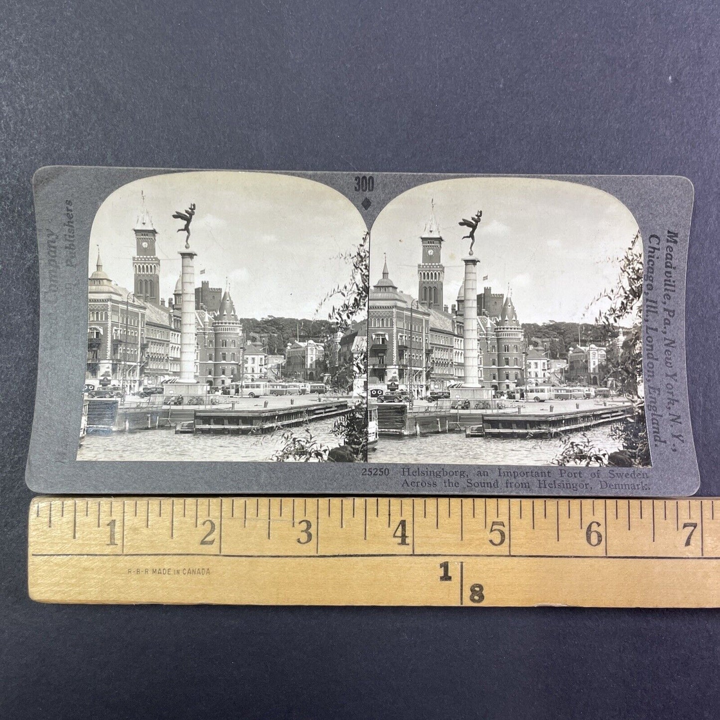 Helsingborg Port in Helsingor Denmark Stereoview Antique c1933 Y2181