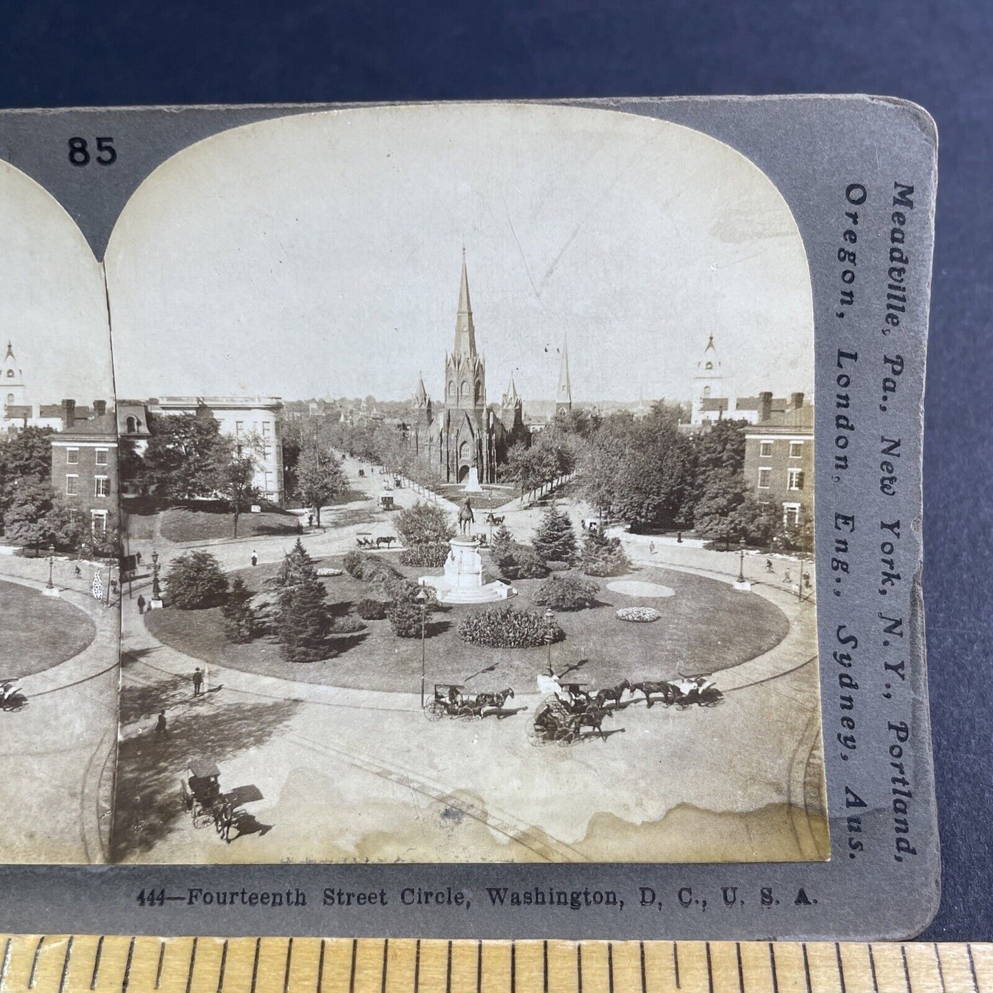 Antique 1899 Thomas Circle Washington DC Stereoview Photo Card P2191