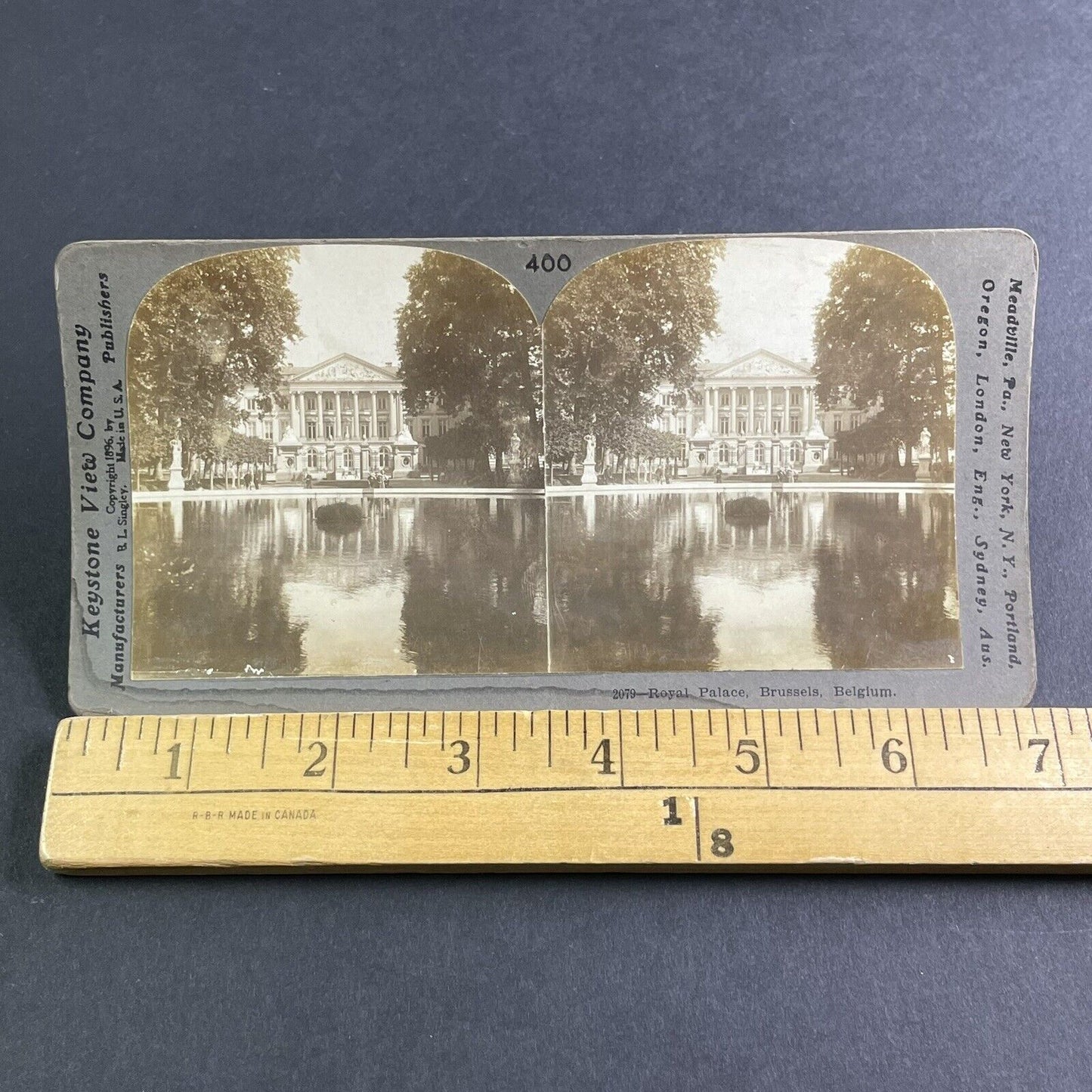 Antique 1896 The Royal Palace Brussels Belgium Stereoview Photo Card P2238