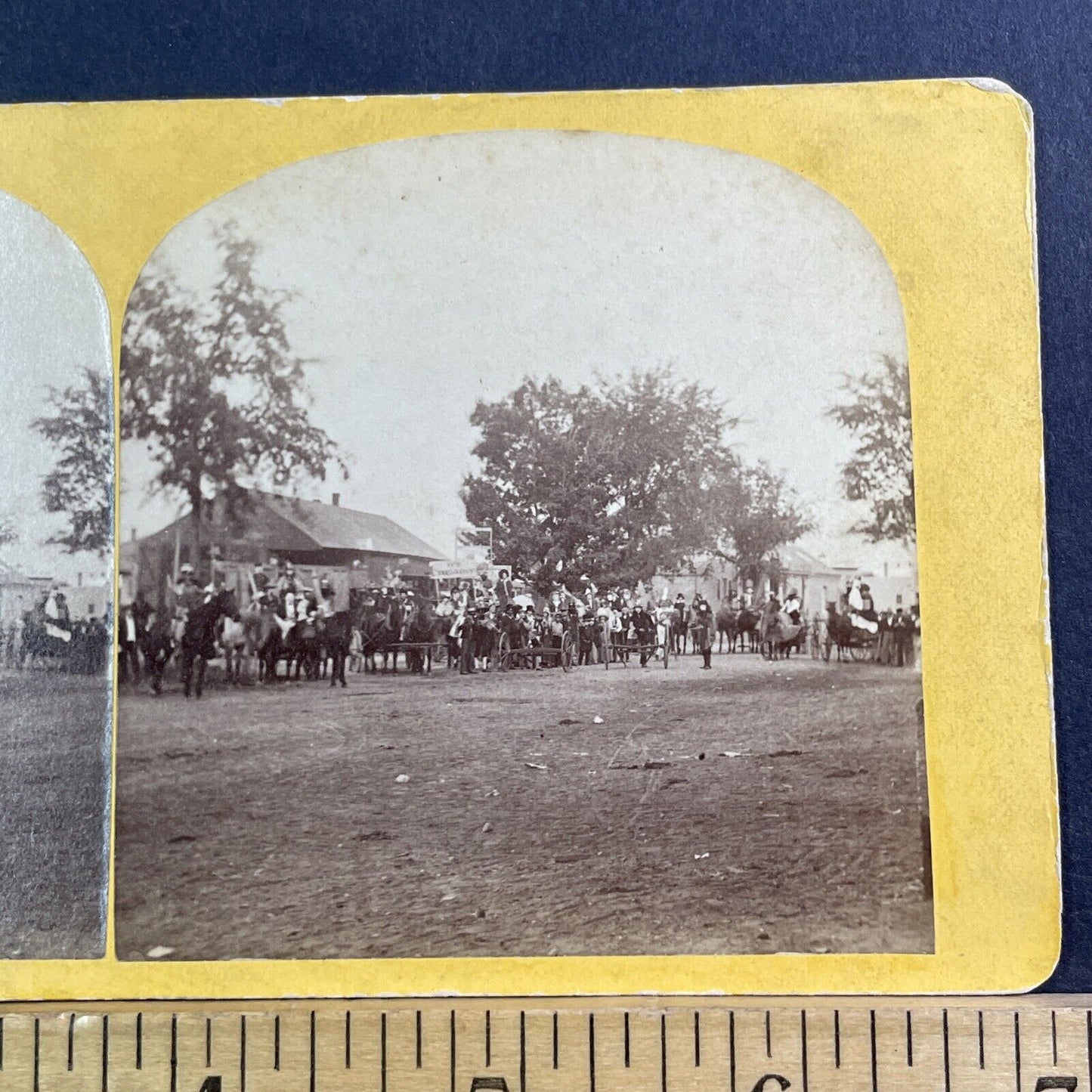 Knights Templar Crusader March Stereoview Free Mason Parade Antique c1868 X1625