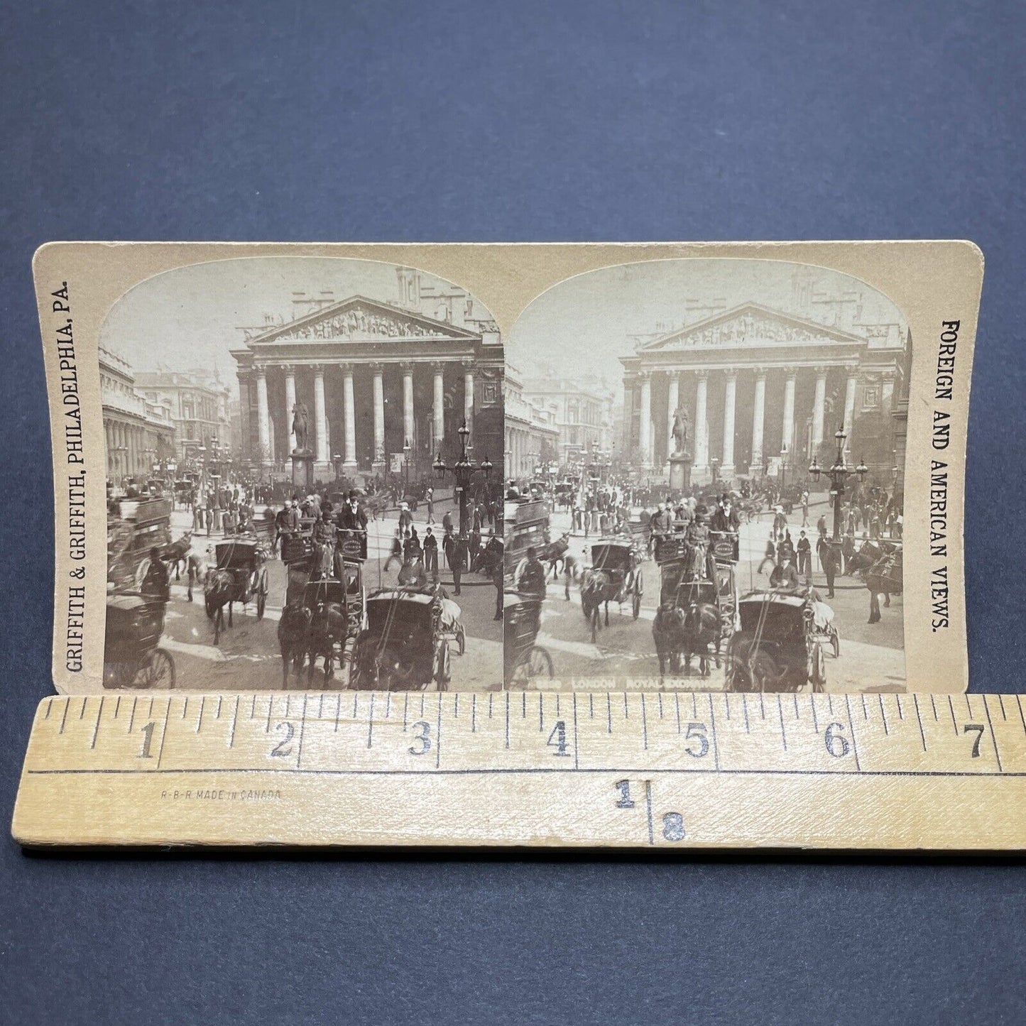 Antique 1890s Traders Leaving London Stock Exchange Stereoview Photo Card P1885