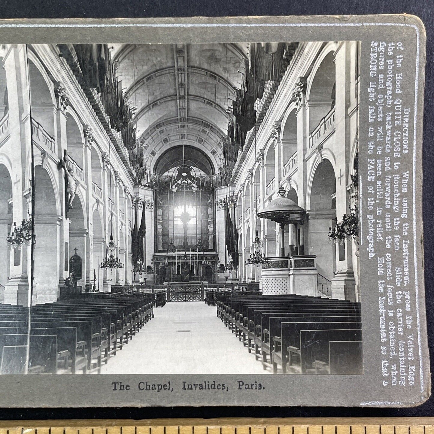 The Chapel Les Invalides Paris France Stereoview Antique c1910s Y446