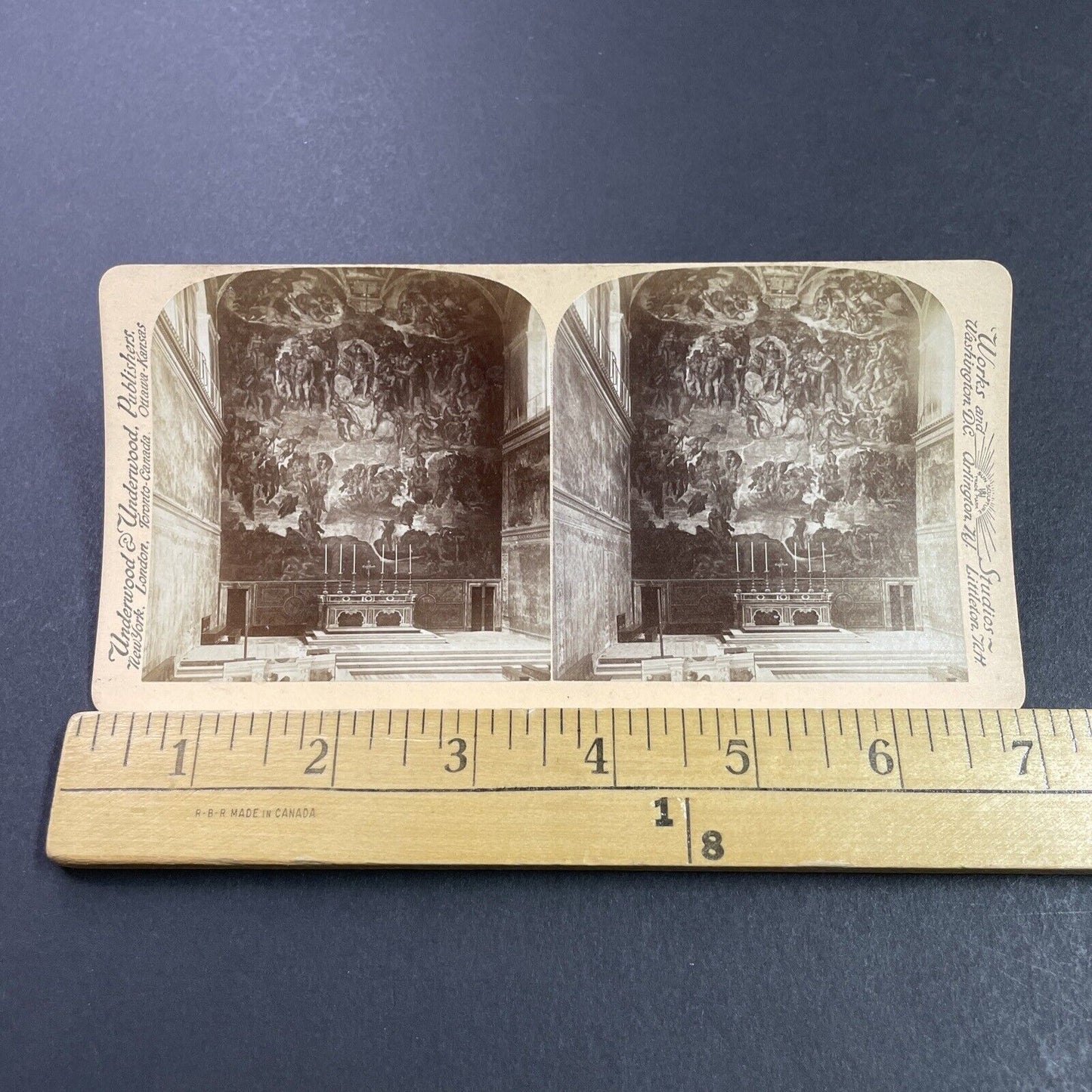 Antique 1890s The Sistine Chapel Vatican Rome Stereoview Photo Card P3877