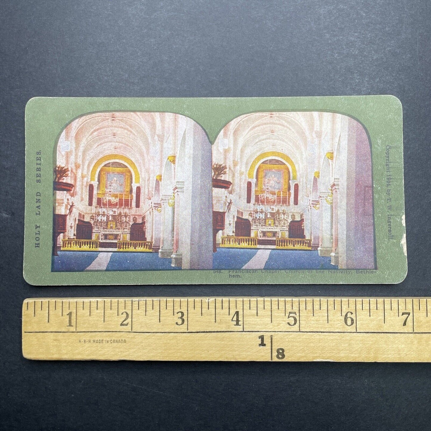 Antique 1904 Church Of The Nativity Bethlehem Stereoview Photo Card P580-075