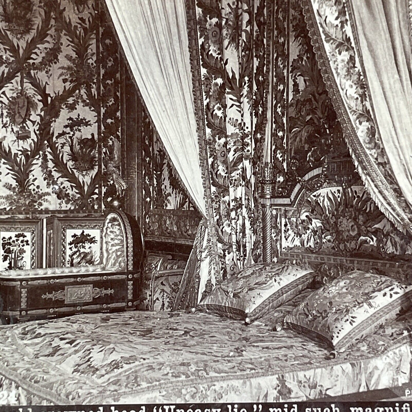 A Luxurious Victorian Bedroom Stereoview CH Graves Antique c1900 X2848