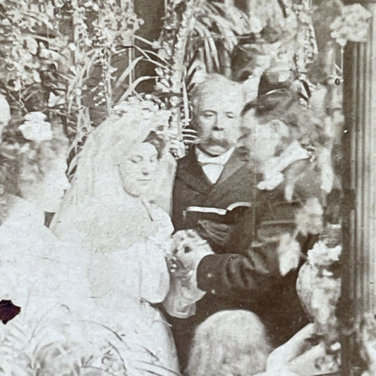 Antique 1901 Typical Victorian Wedding Scene Stereoview Photo Card P2847