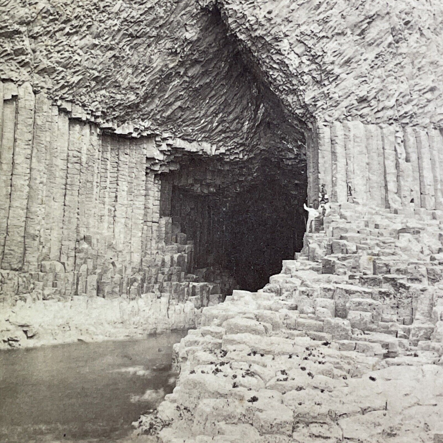 Fingal's Cave Staffa Island Scotland Stereoview GW Wilson Antique c1870 X1355