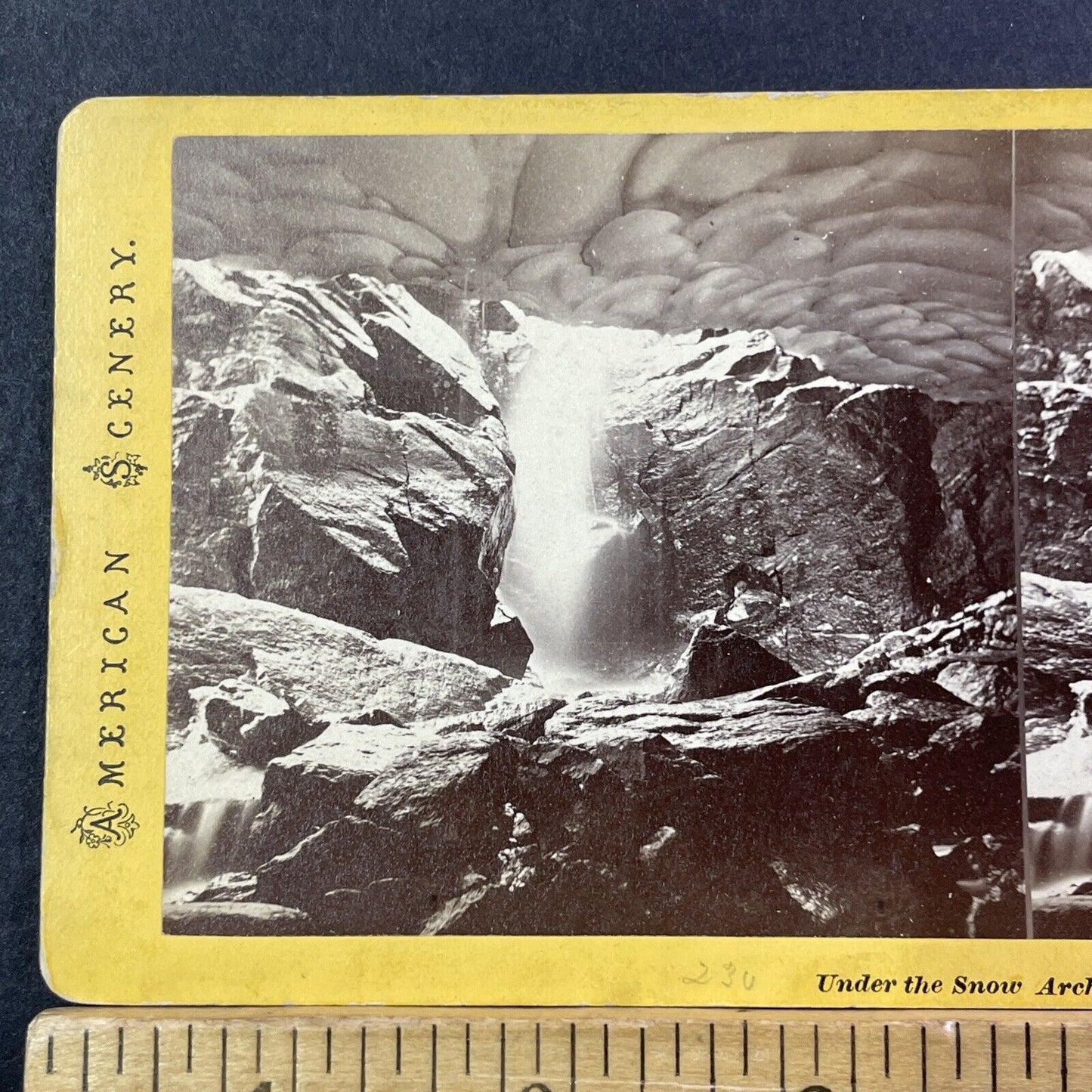 Tuckermans Ravine Snow Arch NH Stereoview Photo NW Pease Antique c1873 X954