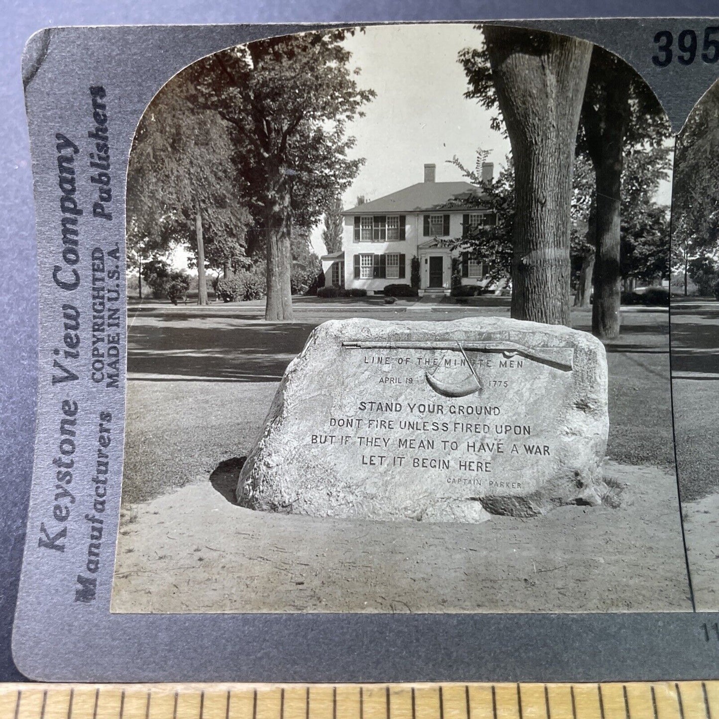 Antique 1910s Where US War Of Independence Started Stereoview Photo Card P3291