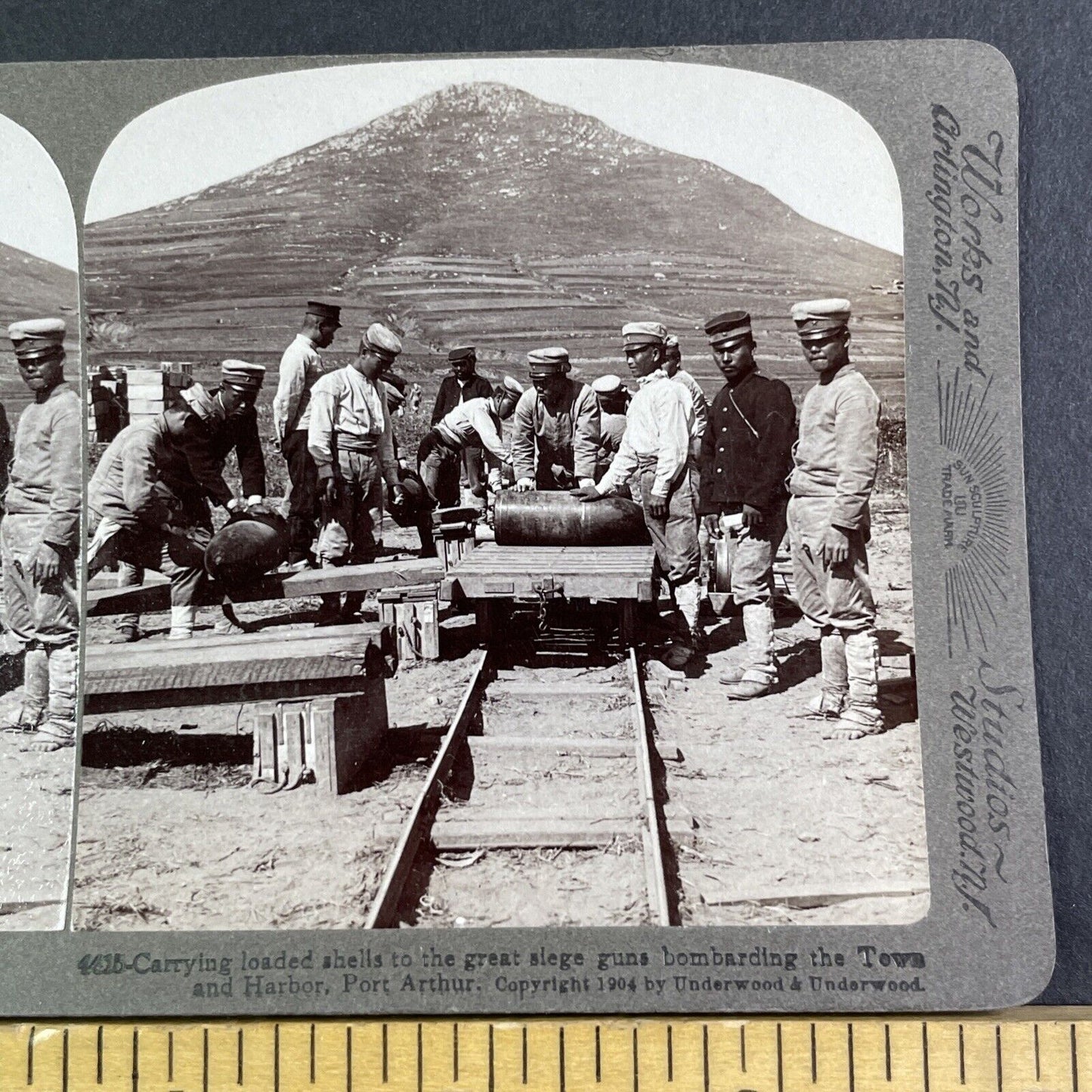 Japanese Frontline Shells Stereoview Russo-Sino War Antique c1905 X4203