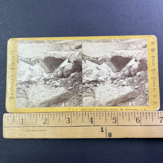 Tuckerman's Ravine NH Stereoview NW Pease Photo Card Antique c1872 X1001