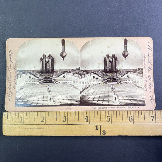 Inside The Mormon Tabernacle Stereoview Salt Lake City Utah Antique c1897 X3255