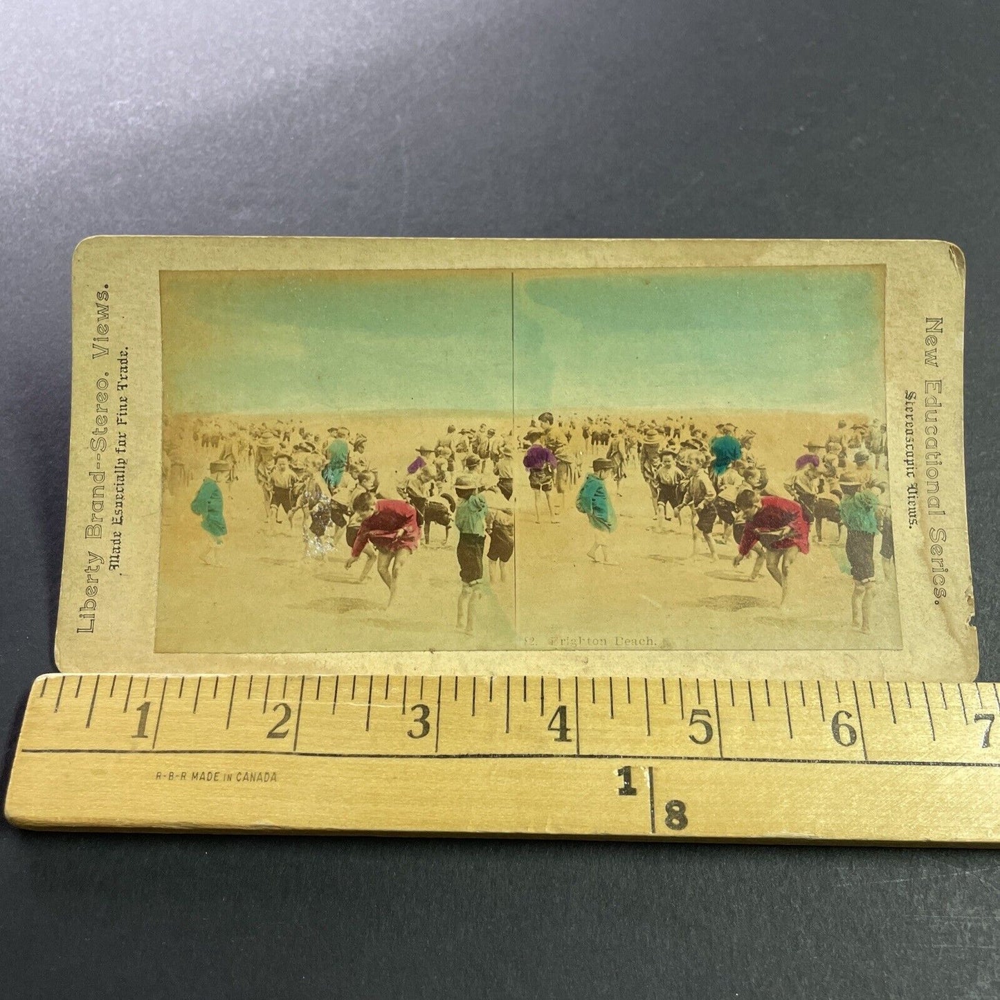 Antique 1870s Children At Brighton Beach England Stereoview Photo Card P4057