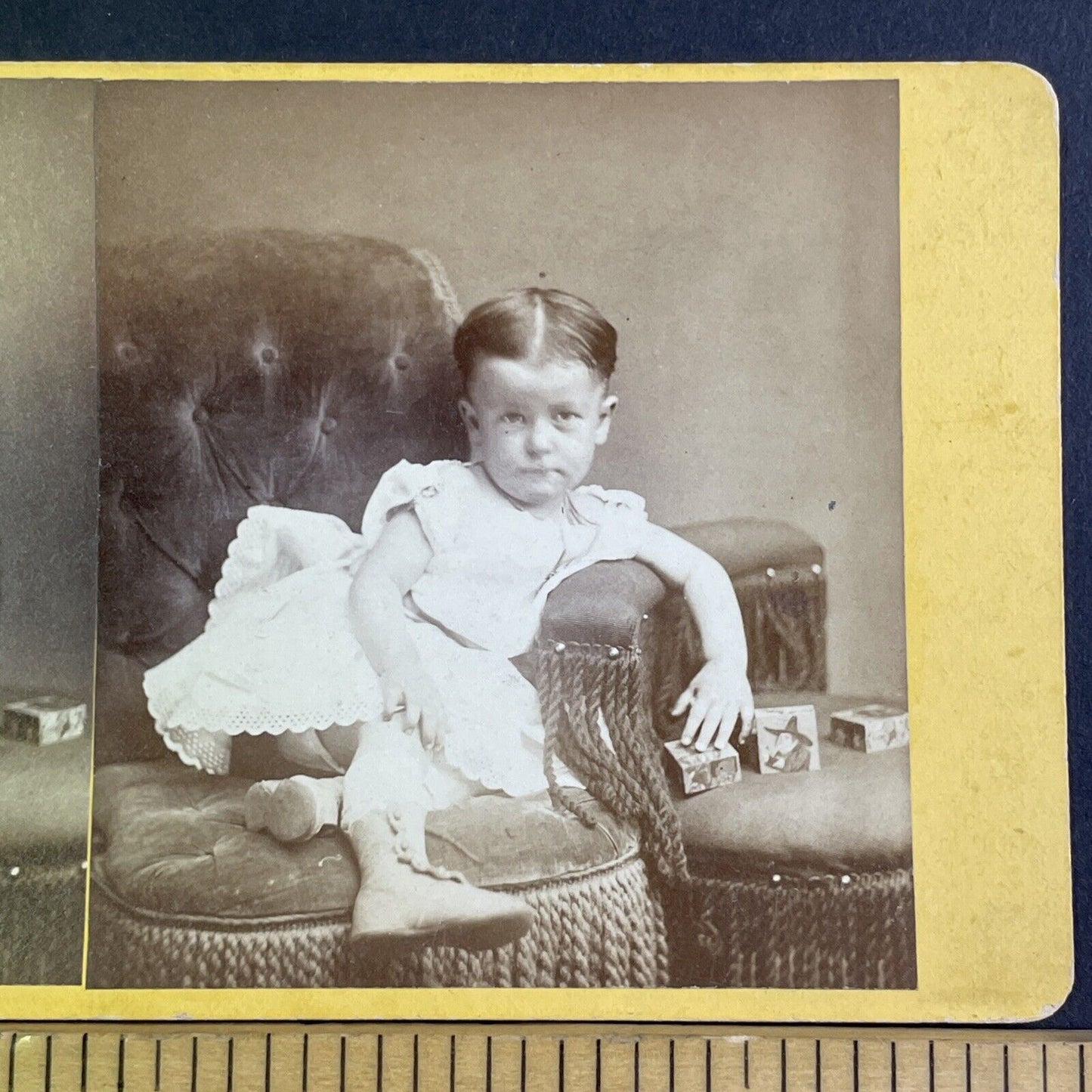 Child Related To Susan K. Williamson Shamokin PA Stereoview Antique c1867 X3216