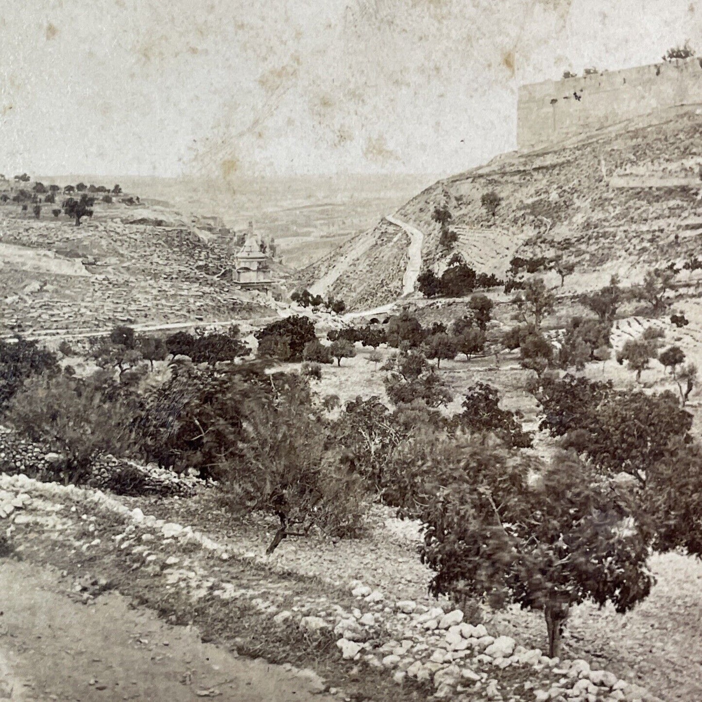 Valley Of Jerusalem Israel Stereoview Frank Mason Good Antique c1863 X1886