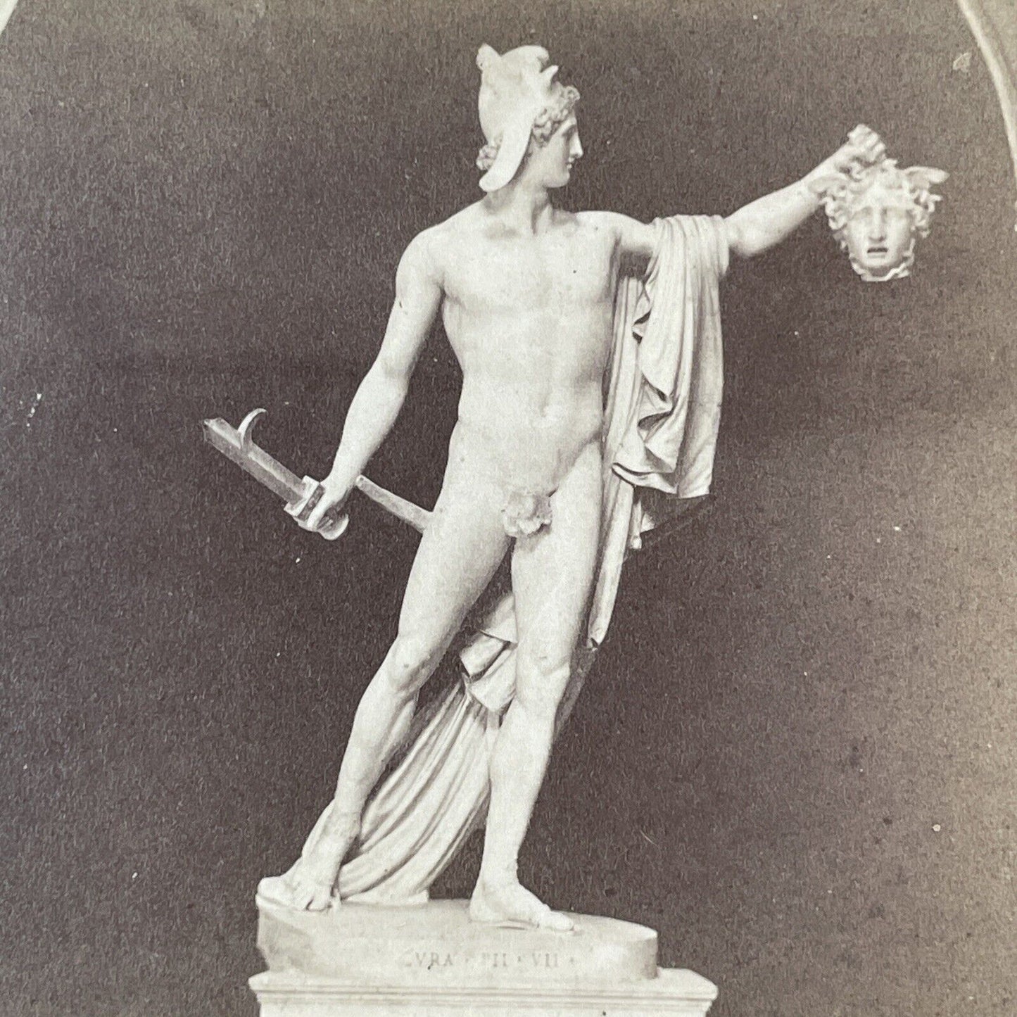 Perseus with Severed Medusa Head Stereoview Antonio Canova Antique c1871 X3563