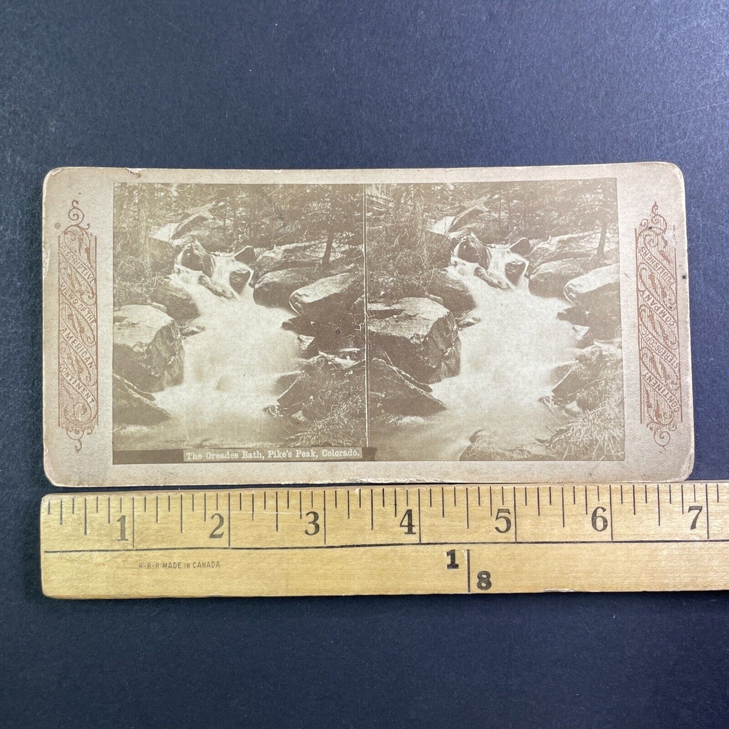 River Run Off Rapids Stereoview Manitou Springs Colorado Antique c1880 X1659