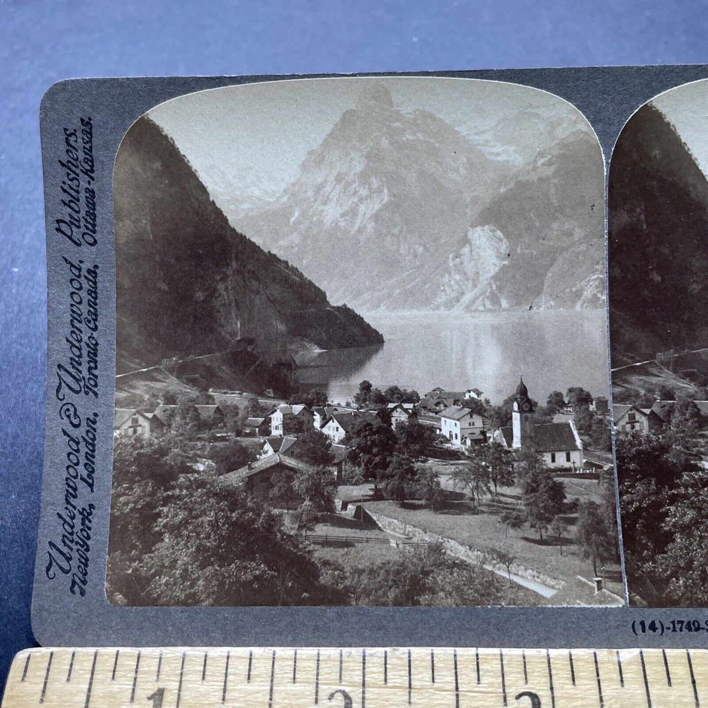 Antique 1900 Village Of Sisikon Switzerland Stereoview Photo Card P2374