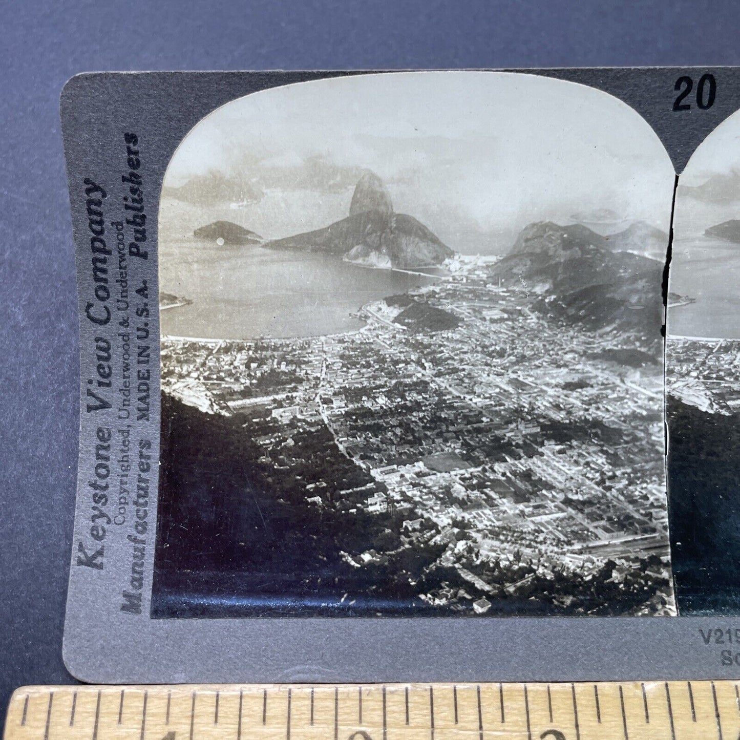 Antique 1910s Rio De Janeiro Brazil City View Stereoview Photo Card P2812