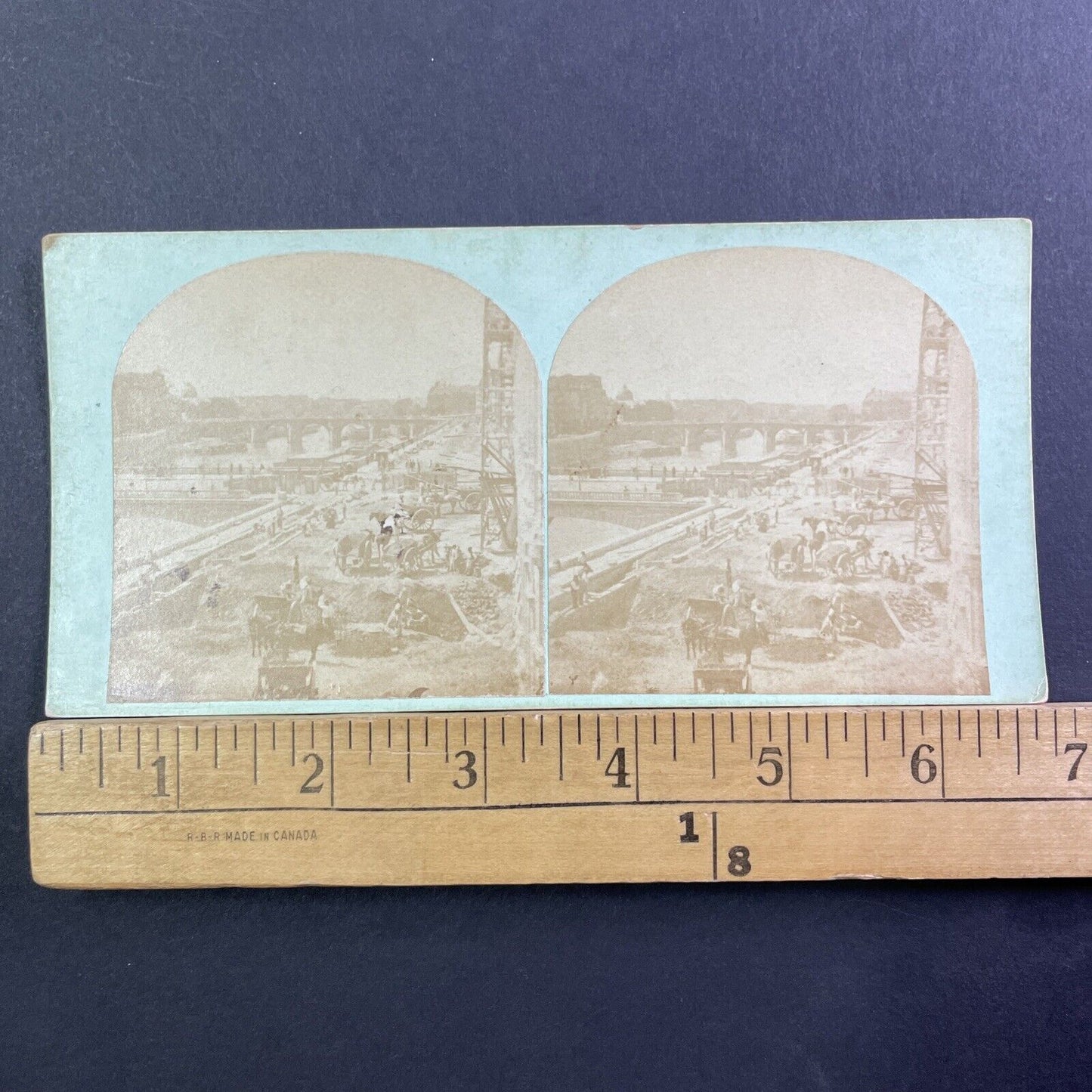 Quai Aux Fleurs Paris Stereoview Paul Emile Chappuis Antique c1859 RARE X1511