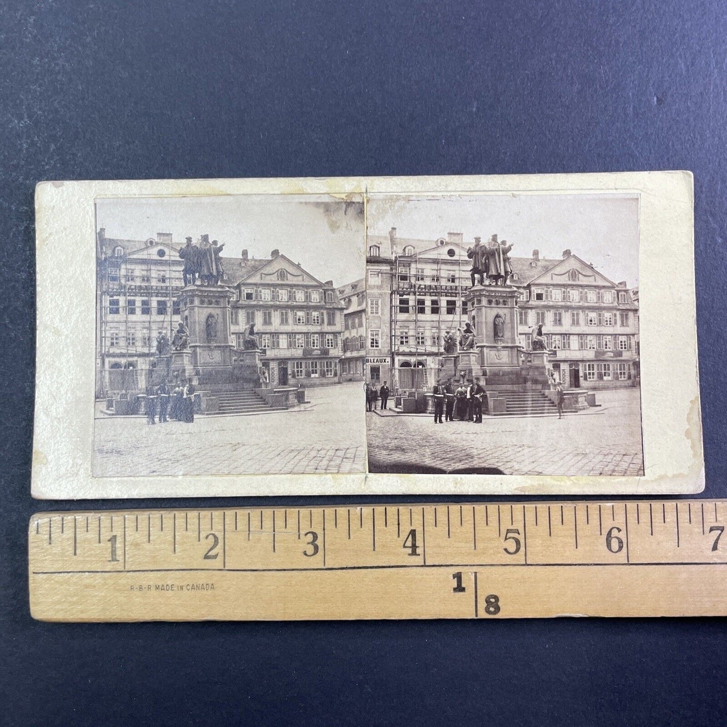 Eduard Schmidt von der Launitz Opening Gutenberg Denkmal Stereoview c1858 X3568