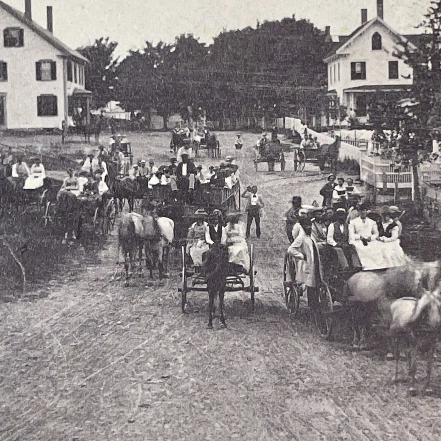 Towns People Manchester NH 2-Sided Stereoview Photo Card Antique c1869 X896