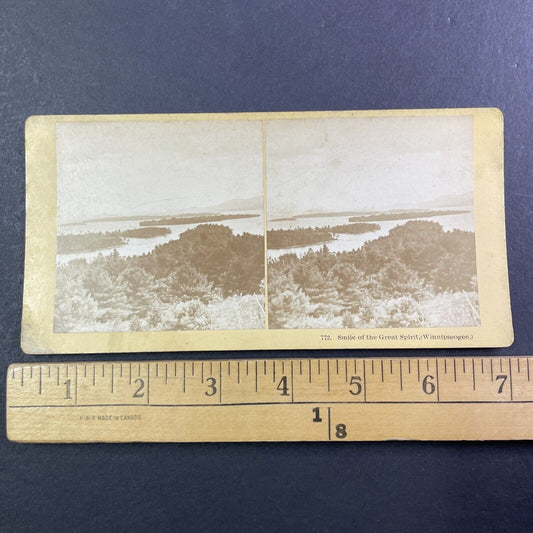 Lake Winnipesaukee Islands Stereoview New Hampshire Antique c1870s Y897