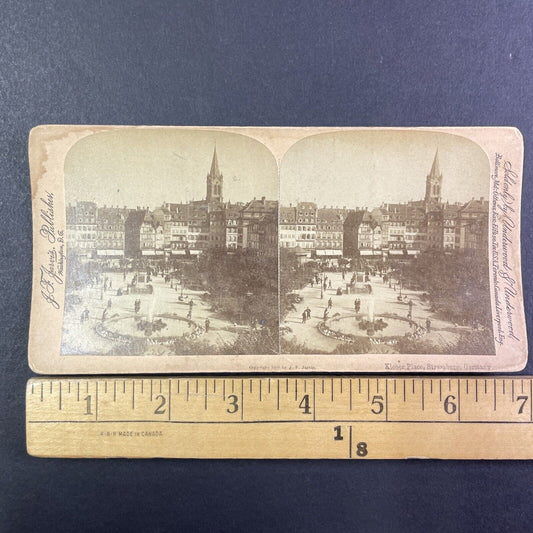 Place Kleber Strasbourg France Stereoview J.F. Jarvis Antique c1880 Y2184