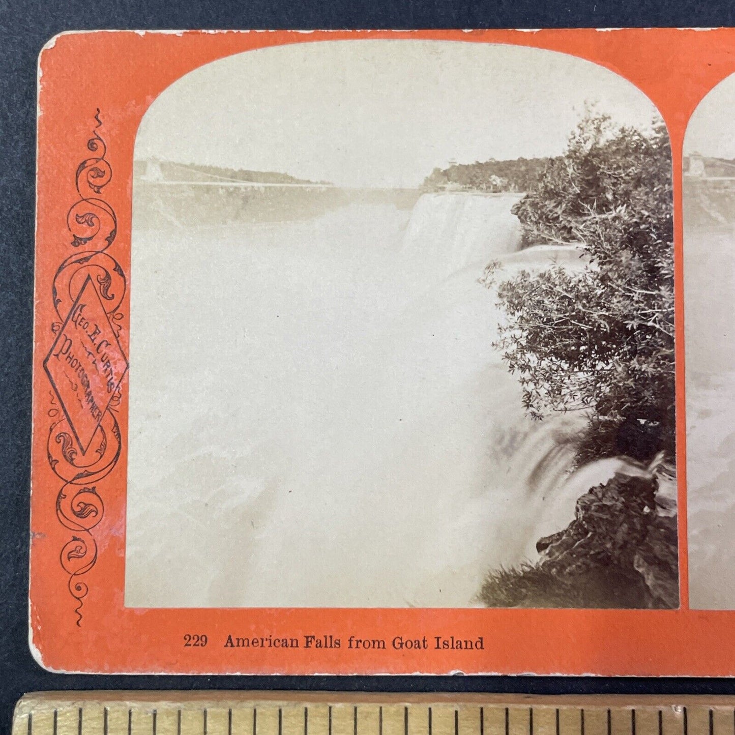 American Falls Niagara Falls New York Stereoview George E. Curtis c1870s Y1827